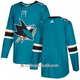 Män Ishockey San Jose Sharks Tröja Blank Adidas 2017-2018 Teal Authentic